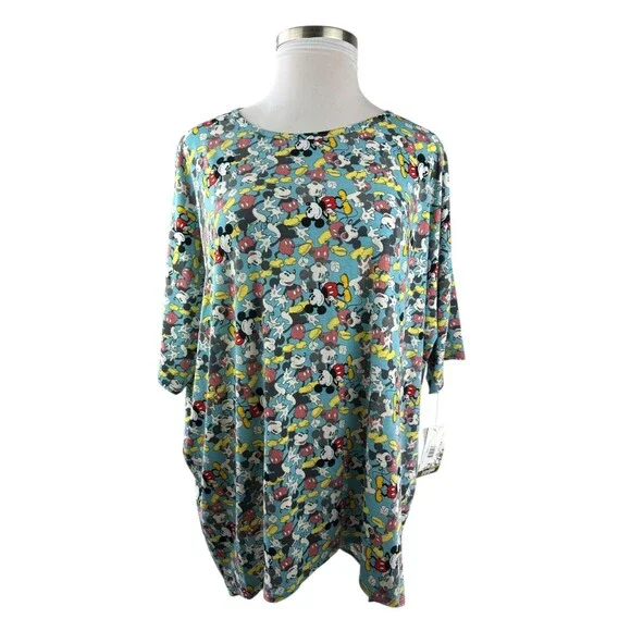 NWT LulaRoe x Disney Mickey Mouse Irma Tunic Top Short Sleeve Plus Size 3XL - Picture 11 of 15